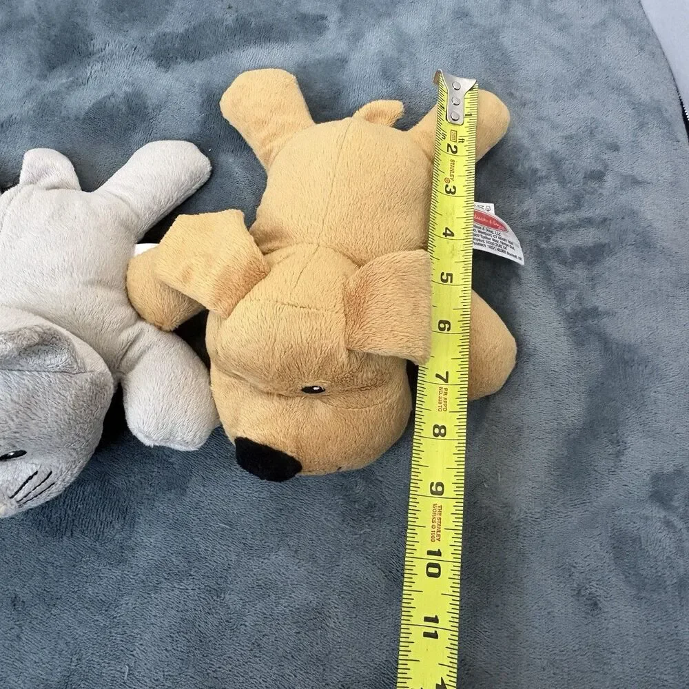 Melissa And Doug Kitty Cat Gray & Tan Puppy Dog Plush Embroidered Eyes 8